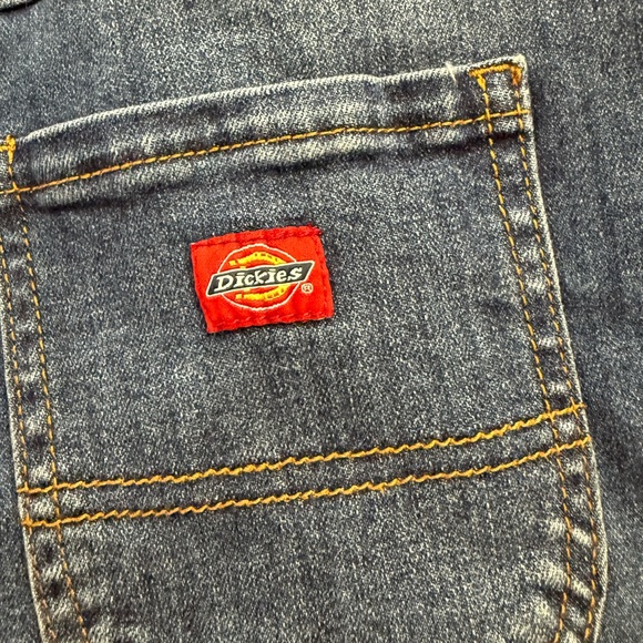 NEW Dickies Girls Size M 8-10 Blue Denim Short Overalls - Picture 5 of 6